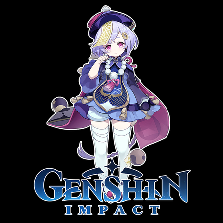 Koszulka Czarna Genshin Impact - Qiqi - WYBIERZ KOLOR KOSZULKI I FASON