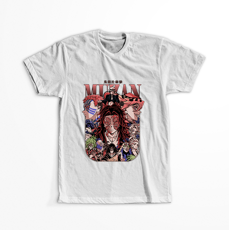 Koszulka Biała Demon Slayer / Kimetsu no Yaiba / Miecz zabójcy demonów - WYBIERZ KOLOR KOSZULKI I FASON