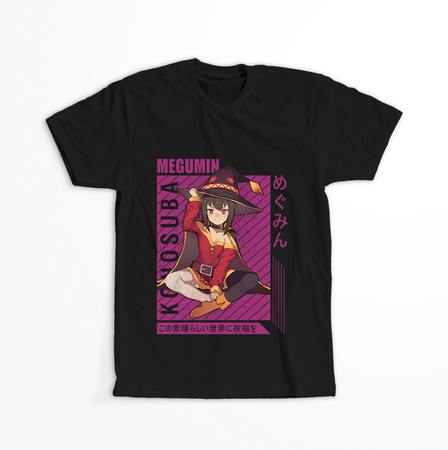 Koszulka Czarna KonoSuba: God's Blessing on This Wonderful World! / Kono Subarashii Sekai ni Shukufuku wo! - WYBIERZ KOLOR KOSZULKI I FASON