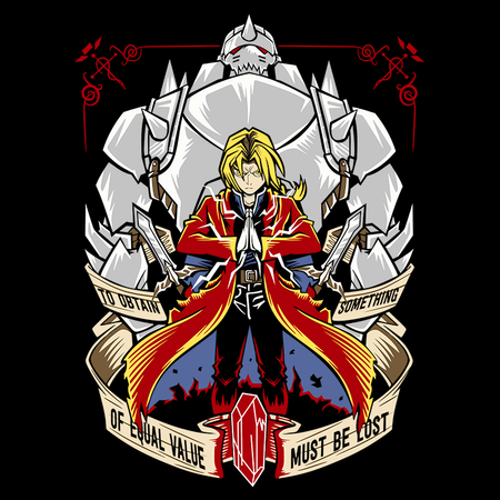 Koszulka Biała Fullmetal Alchemist - WYBIERZ KOLOR KOSZULKI I FASON