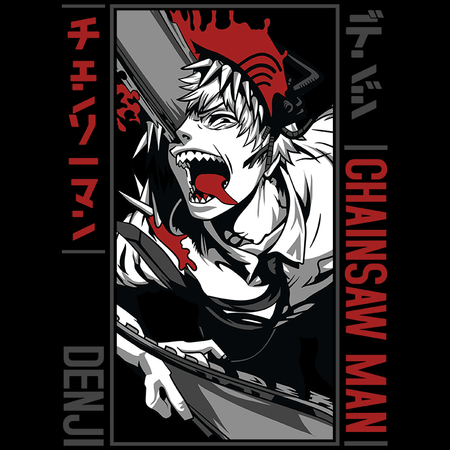 Koszulka Biała Chainsaw Man WYBIERZ KOLOR KOSZULKI I FASON