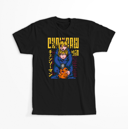 Koszulka Czarna Chainsaw Man WYBIERZ KOLOR KOSZULKI I FASON