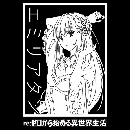 Koszulka Czarna Re:Zero - WYBIERZ KOLOR KOSZULKI I FASON