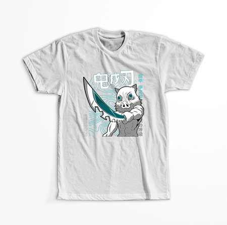 Koszulka Biała Demon Slayer / Kimetsu no Yaiba / Miecz zabójcy demonów - WYBIERZ KOLOR KOSZULKI I FASON