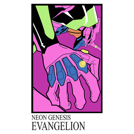 Koszulka Biała Neon Genesis Evangelion - WYBIERZ KOLOR KOSZULKI I FASON