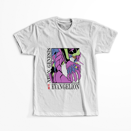 Koszulka Biała Neon Genesis Evangelion - WYBIERZ KOLOR KOSZULKI I FASON
