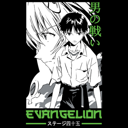 Koszulka Czarna Neon Genesis Evangelion - WYBIERZ KOLOR KOSZULKI I FASON