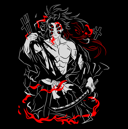 Koszulka Biała Demon Slayer / Kimetsu no Yaiba / Miecz zabójcy demonów - WYBIERZ KOLOR KOSZULKI I FASON