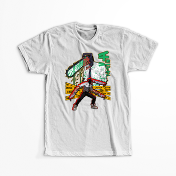 Koszulka Biała Chainsaw Man WYBIERZ KOLOR KOSZULKI I FASON