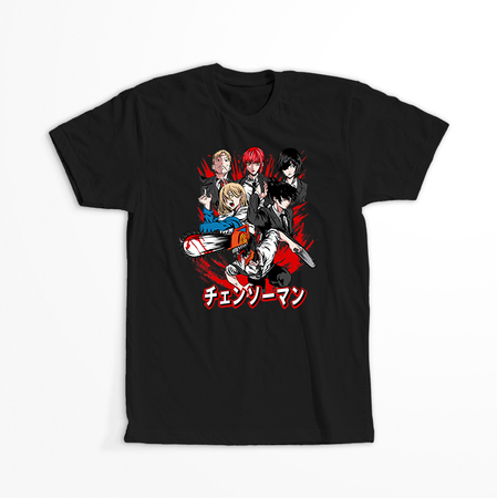 Koszulka Czarna Chainsaw Man WYBIERZ KOLOR KOSZULKI I FASON