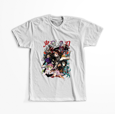 Koszulka Biała Demon Slayer / Kimetsu no Yaiba / Miecz zabójcy demonów - WYBIERZ KOLOR KOSZULKI I FASON