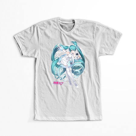 Koszulka Biała Vocaloid Hatsune Miku - WYBIERZ KOLOR KOSZULKI I FASON