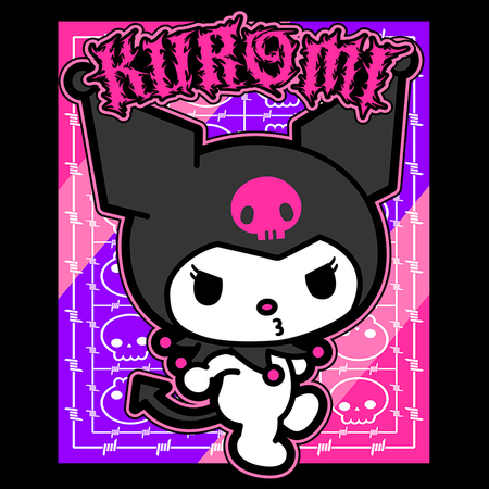 Koszulka Czarna - Kuromi - WYBIERZ KOLOR KOSZULKI I FASON