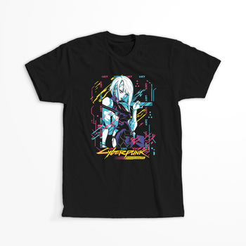 Koszulka Czarna Cyberpunk Edgerunners - WYBIERZ KOLOR KOSZULKI I FASON