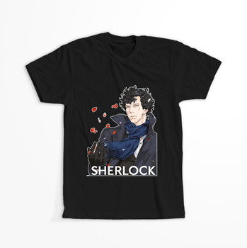 Koszulka Czarna Sherlock WYBIERZ KOLOR KOSZULKI I FASON