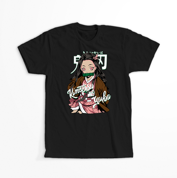 Koszulka Czarna Demon Slayer / Kimetsu no Yaiba / Miecz zabójcy demonów - WYBIERZ KOLOR KOSZULKI I FASON