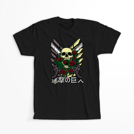 Koszulka Czarna Attack on titan WYBIERZ KOLOR KOSZULKI I FASON