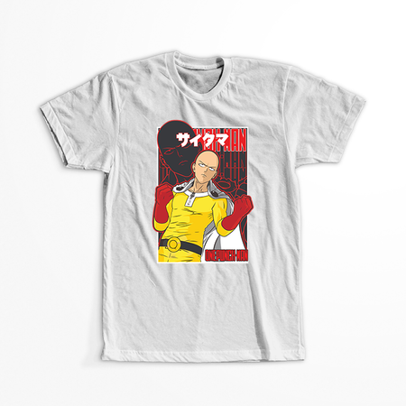 Koszulka Biała One-Punch Man - WYBIERZ KOLOR KOSZULKI I FASON