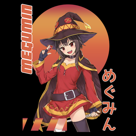 Koszulka Czarna KonoSuba: God's Blessing on This Wonderful World! / Kono Subarashii Sekai ni Shukufuku wo! - WYBIERZ KOLOR KOSZULKI I FASON