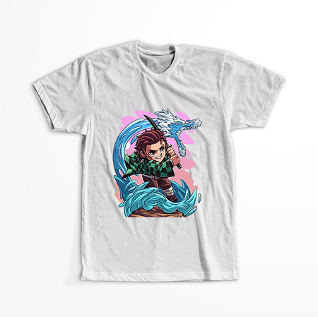 Koszulka Biała Demon Slayer / Kimetsu no Yaiba / Miecz zabójcy demonów - WYBIERZ KOLOR KOSZULKI I FASON