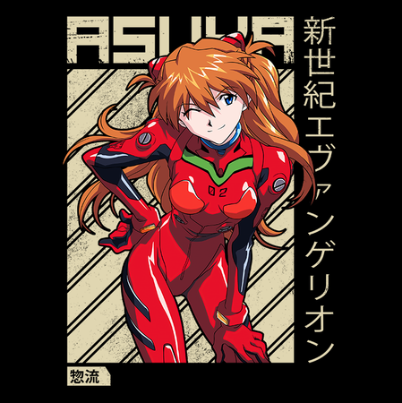 Koszulka Biała Neon Genesis Evangelion - WYBIERZ KOLOR KOSZULKI I FASON