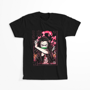 Koszulka Czarna Demon Slayer / Kimetsu no Yaiba / Miecz zabójcy demonów - WYBIERZ KOLOR KOSZULKI I FASON