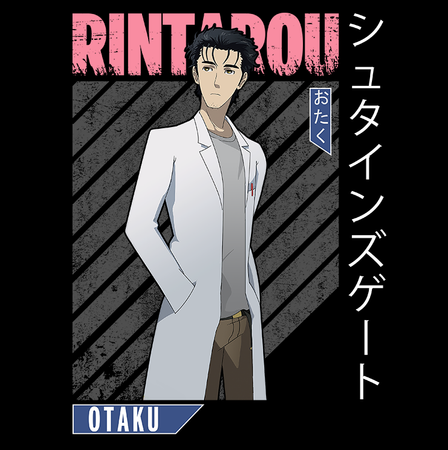 Koszulka Czarna - Steins;Gate - WYBIERZ KOLOR KOSZULKI I FASON