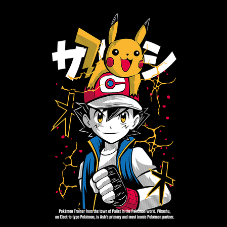 Koszulka Czarna - Pokemon x Naruto - WYBIERZ KOLOR KOSZULKI I FASON