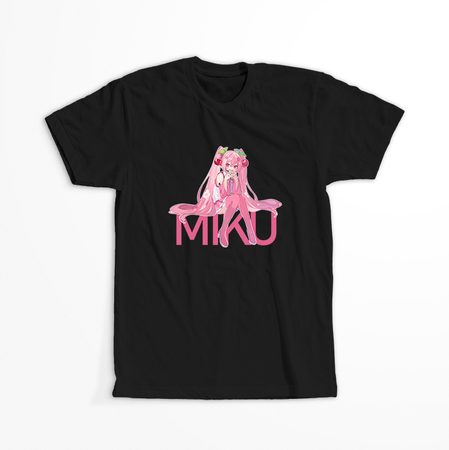 Koszulka Czarna Vocaloid Hatsune Miku - WYBIERZ KOLOR KOSZULKI I FASON