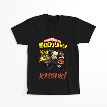 Koszulka Czarna My Hero Academia / Akademia bohaterów - WYBIERZ KOLOR KOSZULKI I FASON