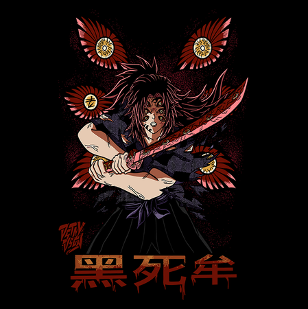 Koszulka Czarna Demon Slayer / Kimetsu no Yaiba / Miecz zabójcy demonów - WYBIERZ KOLOR KOSZULKI I FASON