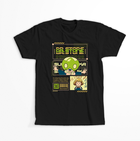 Koszulka Czarna Dr. Stone - WYBIERZ KOLOR KOSZULKI I FASON