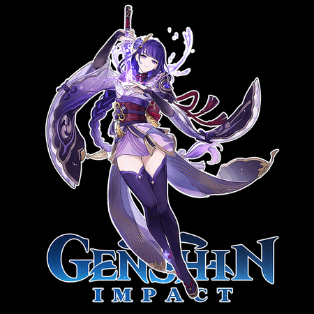 Koszulka Czarna Genshin Impact - Raiden Shogun Ei - WYBIERZ KOLOR KOSZULKI I FASON