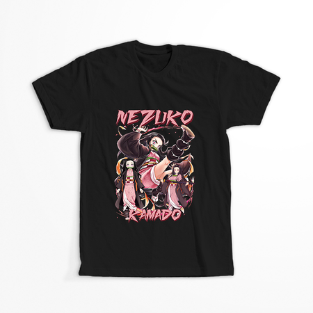 Koszulka Czarna Demon Slayer / Kimetsu no Yaiba / Miecz zabójcy demonów - WYBIERZ KOLOR KOSZULKI I FASON