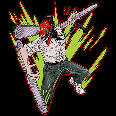 Koszulka Biała  Chainsaw Man WYBIERZ KOLOR KOSZULKI I FASON