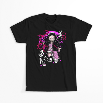 Koszulka Czarna Demon Slayer / Kimetsu no Yaiba / Miecz zabójcy demonów - WYBIERZ KOLOR KOSZULKI I FASON