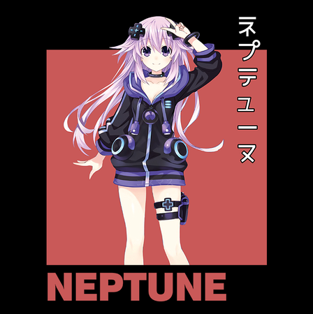 Koszulka Czarna Hyperdimension Neptunia - WYBIERZ FASON KOSZULKI
