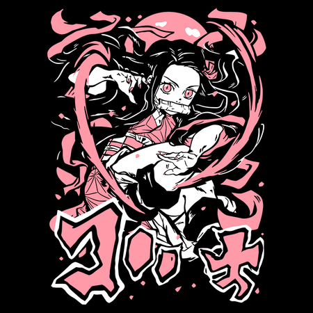 Koszulka Czarna Demon Slayer / Kimetsu no Yaiba / Miecz zabójcy demonów - WYBIERZ KOLOR KOSZULKI I FASON