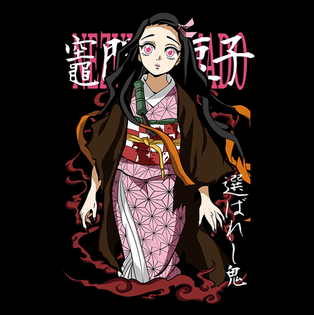 Koszulka Czarna Demon Slayer / Kimetsu no Yaiba / Miecz zabójcy demonów - WYBIERZ KOLOR KOSZULKI I FASON