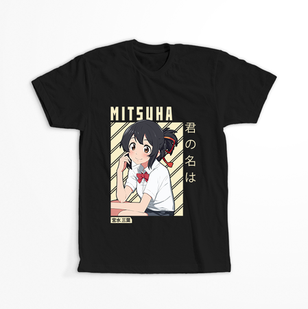 Koszulka Czarna Kimi no na wa WYBIERZ KOLOR KOSZULKI I FASON