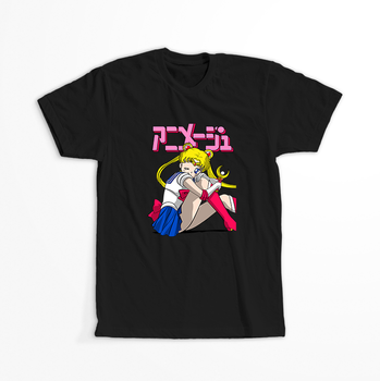 Koszulka Czarna - Czarodziejka z księżyca / Sailor Moon - WYBIERZ KOLOR KOSZULKI I FASON