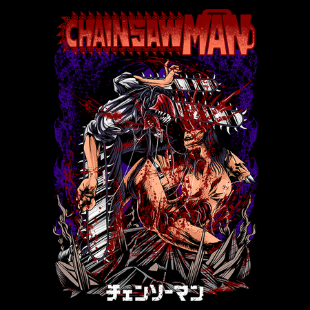 Koszulka Biała  Chainsaw Man WYBIERZ KOLOR KOSZULKI I FASON