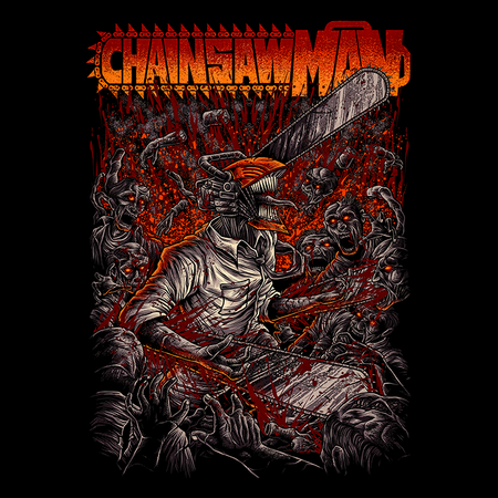 Koszulka Czarna Chainsaw Man WYBIERZ KOLOR KOSZULKI I FASON