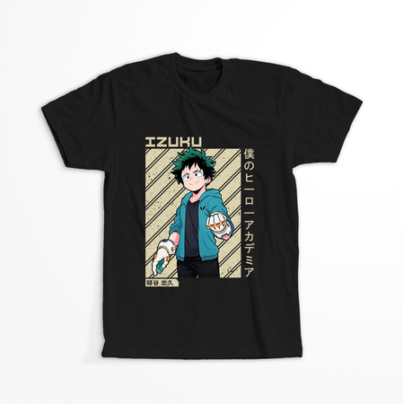 Koszulka Czarna My Hero Academia / Akademia bohaterów - WYBIERZ KOLOR KOSZULKI I FASON