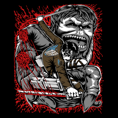 Koszulka Biała Attack on titan WYBIERZ KOLOR KOSZULKI I FASON