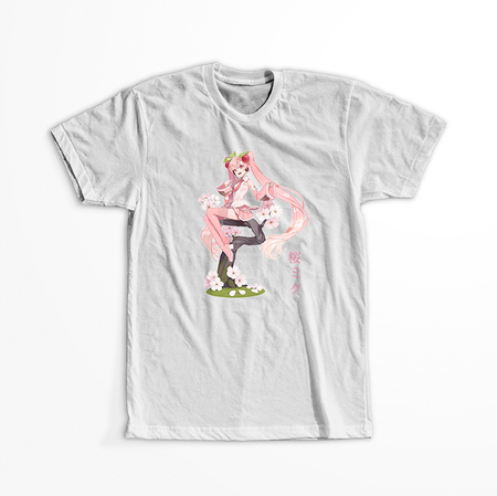 Koszulka Biała Vocaloid Hatsune Miku - WYBIERZ KOLOR KOSZULKI I FASON