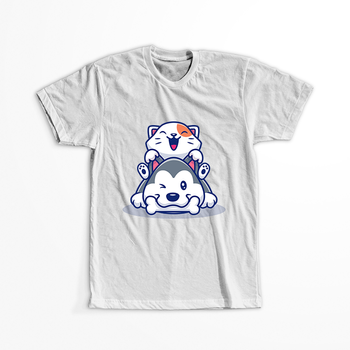 Koszulka Kot i pies WYBIERZ KOLOR KOSZULKI I FASON