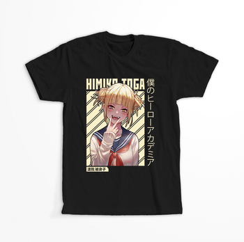 Koszulka Czarna My Hero Academia / Akademia bohaterów - WYBIERZ KOLOR KOSZULKI I FASON