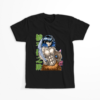 Koszulka Czarna Demon Slayer / Kimetsu no Yaiba / Miecz zabójcy demonów - WYBIERZ KOLOR KOSZULKI I FASON