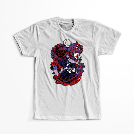 Koszulka Biała Demon Slayer / Kimetsu no Yaiba / Miecz zabójcy demonów - WYBIERZ KOLOR KOSZULKI I FASON